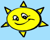 Disegno Sole sorridente  pitturato su ANA       SOL