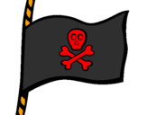 Disegno Bandiera dei pirati pitturato su genny e paco