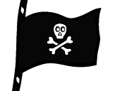 Disegno Bandiera dei pirati pitturato su fede