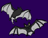 Disegno Un paio di pipistrelli  pitturato su Scheletro
