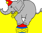 Disegno Elefante sulla palla  pitturato su THOMAS