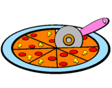 Disegno Pizza pitturato su oriana