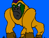 Disegno Gorilla pitturato su desirèe
