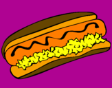 Disegno Hot dog pitturato su Lorenza