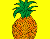 Disegno ananas  pitturato su anel montserrat