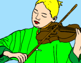 Disegno Violinista  pitturato su stefano s.
