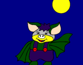 Disegno Pipistrello con i pantaloni  pitturato su sara mantova