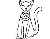 Disegno Egiziano gatto pitturato su susy