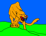 Disegno Tigre con affilati canini  pitturato su luigi