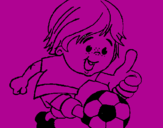 Disegno Ragazzo che gioca a calcio  pitturato su ELISA BESCHI