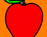 Disegno mela  pitturato su giovanni