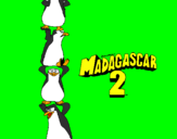 Disegno Madagascar 2 Pinguino pitturato su simone