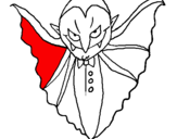 Disegno Vampiro agghiacciante  pitturato su michele