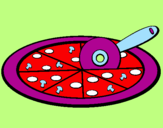 Disegno Pizza pitturato su irene