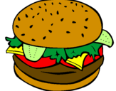 Disegno Hamburger completo  pitturato su Ketty C.