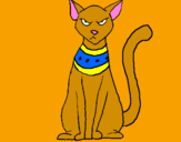 Disegno Egiziano gatto pitturato su pio