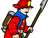 Disegno Pompiere  pitturato su fireman 1