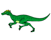 Disegno Velociraptor  pitturato su daniele