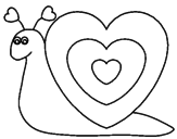 Disegno Lumachina cuore  pitturato su o