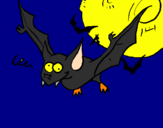 Disegno Pipistrello pazzo  pitturato su alessandro