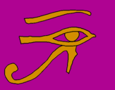 Disegno Occhio di Horus  pitturato su chiccadimamma