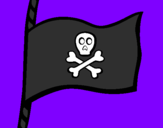 Disegno Bandiera dei pirati pitturato su diego 