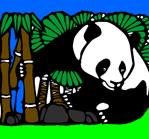 Orso panda con bambù 