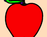 Disegno mela  pitturato su MARTINA