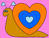 Disegno Lumachina cuore  pitturato su TORTA