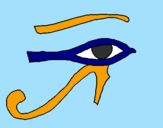 Disegno Occhio di Horus  pitturato su LAURA L