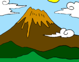 Disegno Monte Fuji pitturato su ZAHRA