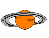 Disegno Saturno pitturato su simone