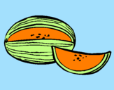 Disegno Melone  pitturato su gaia