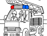 Disegno Camion dei Pompieri  pitturato su giovanni
