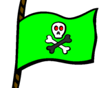 Disegno Bandiera dei pirati pitturato su ivan