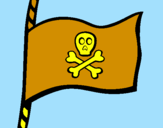 Disegno Bandiera dei pirati pitturato su MATTIA
