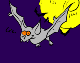 Disegno Pipistrello pazzo  pitturato su nicc
