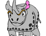 Disegno Rinoceronte  pitturato su ALBERTO T