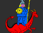 Disegno San Giorgio con il drago  pitturato su Enrico