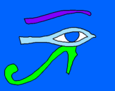 Disegno Occhio di Horus  pitturato su 2000