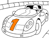 Disegno Auto da corsa pitturato su martin scarafile