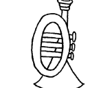 Disegno Tromba  pitturato su trombetta