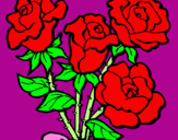 Disegno Mazzo di rose  pitturato su floricientina(zaira)