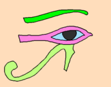 Disegno Occhio di Horus  pitturato su                   ylenia.