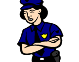 Disegno Poliziotta  pitturato su DA : MARIACHIARA