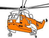 Disegno Elicottero di salvataggio  pitturato su LUCA