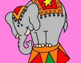 Disegno Elefante in scena  pitturato su Gabriele