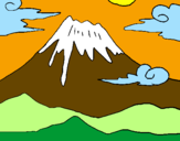 Disegno Monte Fuji pitturato su Samuel