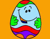 Disegno Uovo di Pasqua felice pitturato su daniel