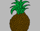 Disegno ananas  pitturato su margarita